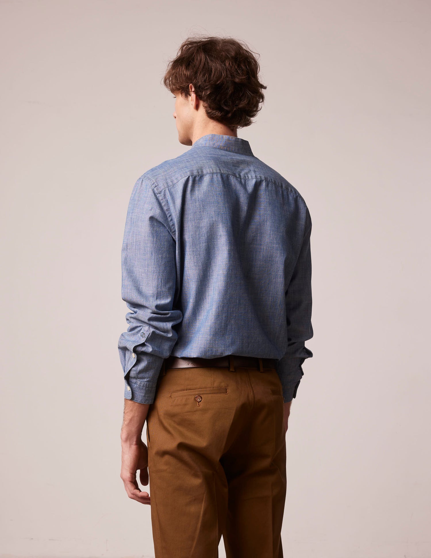 Navy blue Carl shirt - Chambray - Carl Collar#3