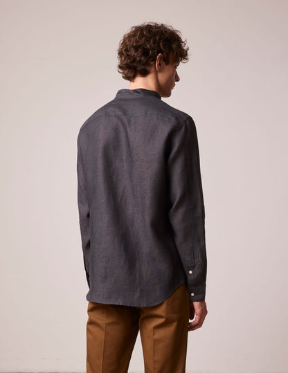 Black linen Carl shirt