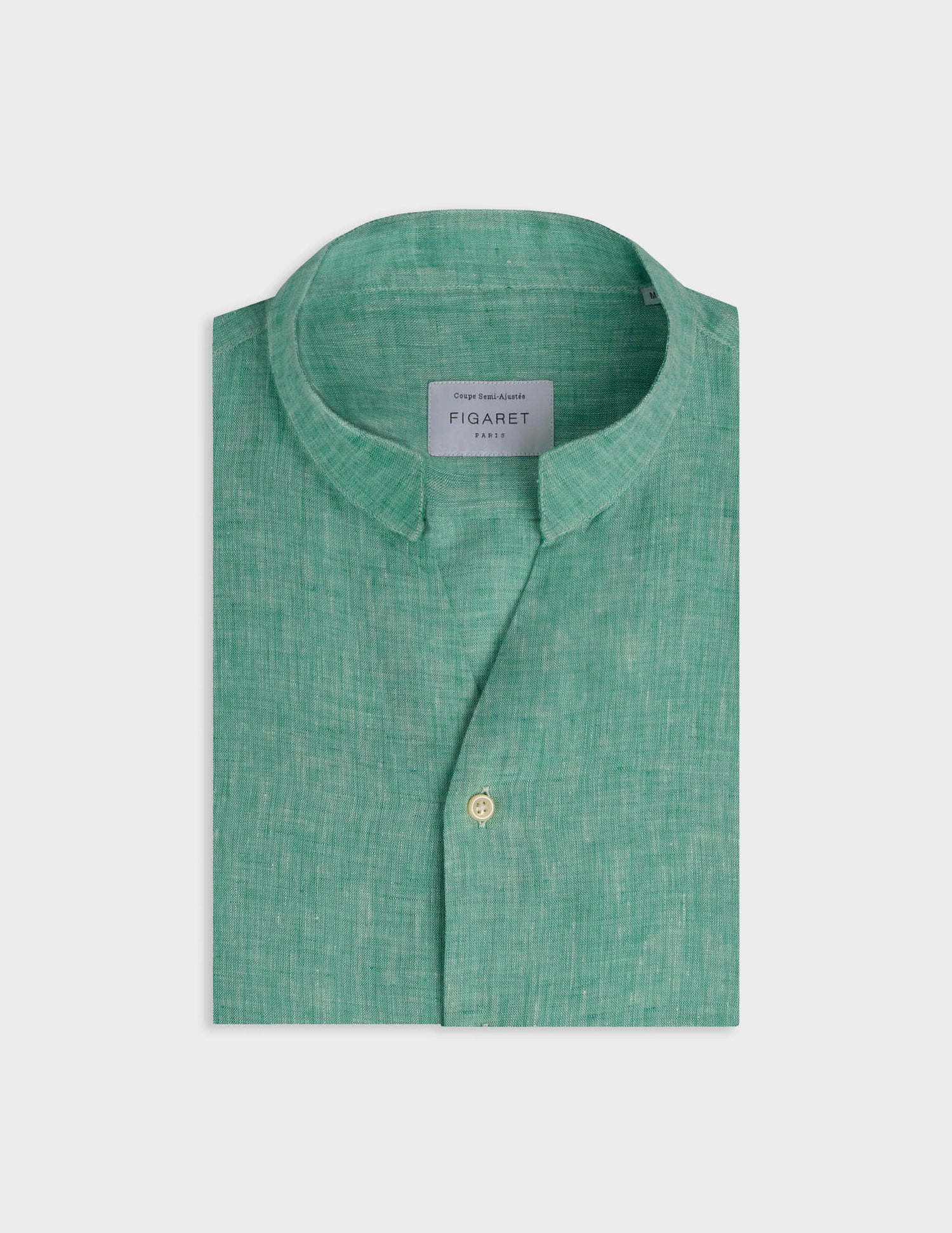 Green linen Carl shirt - Lin - Carl Collar#3