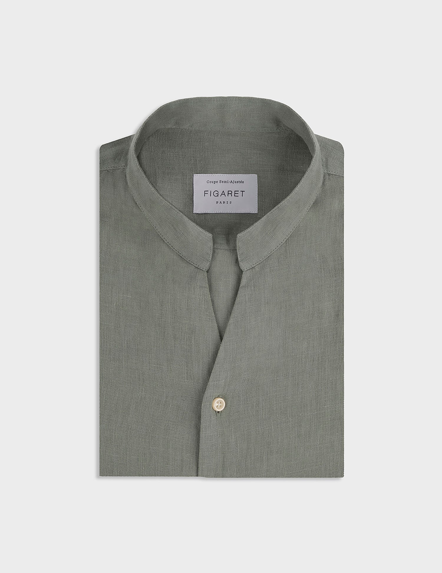 Green linen Carl shirt - Lin - Carl Collar#3