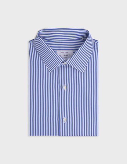 Blue striped fitted shirt