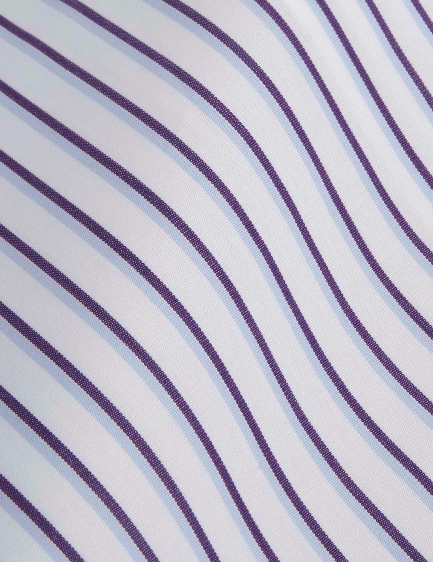 Navy striped semi-fitted shirt - Poplin - Figaret Collar#2