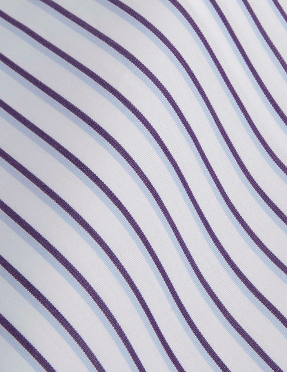 Navy striped semi-fitted shirt