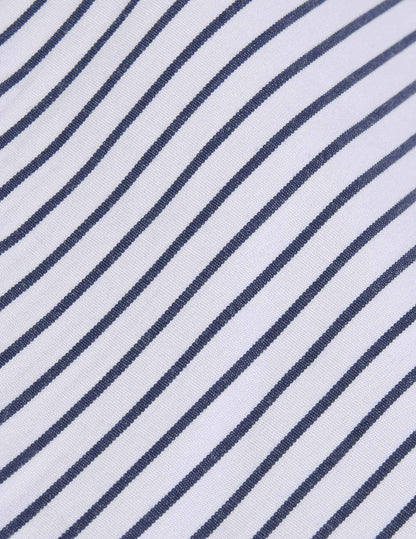 Navy blue striped semi-fitted shirt