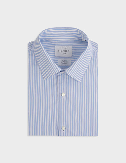 Blue striped semi-fitted shirt