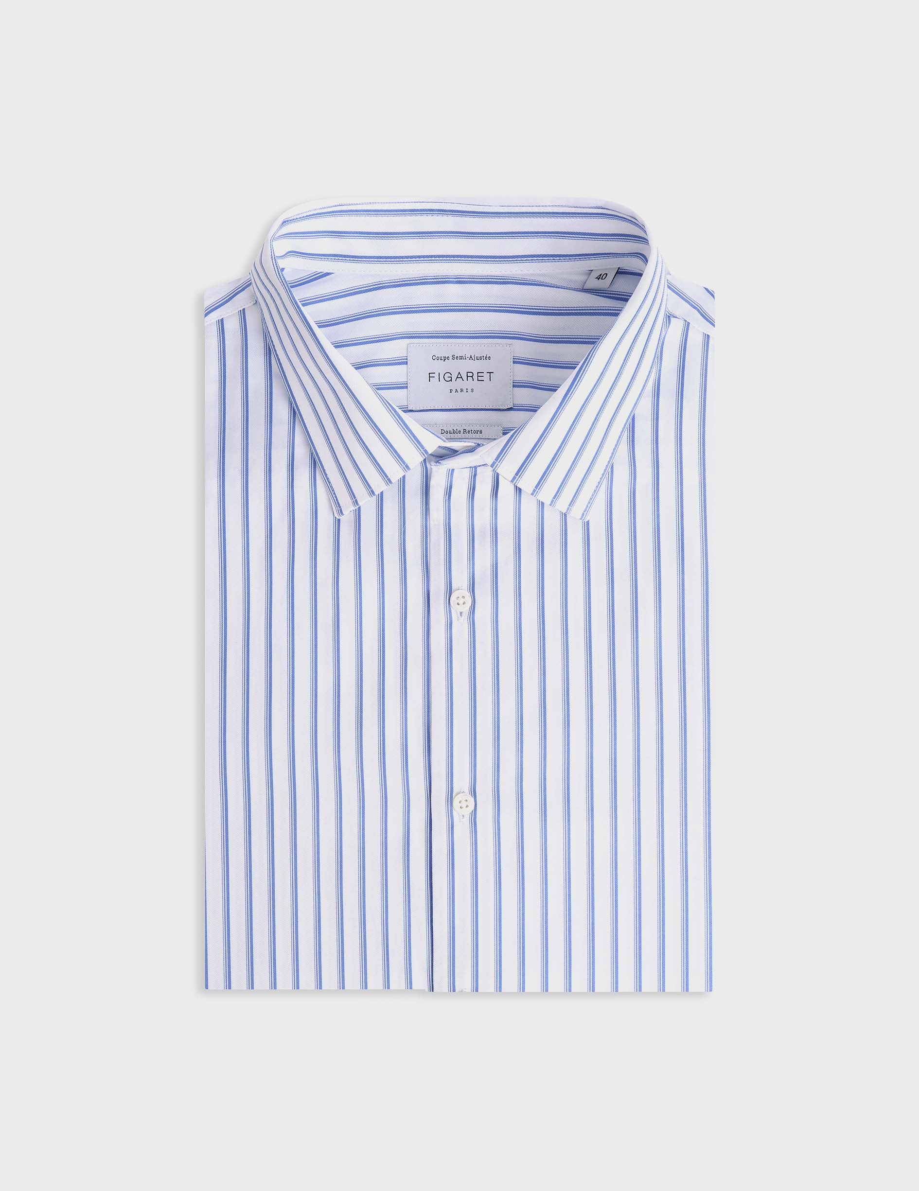 Chemise semi-ajusté rayée bleue