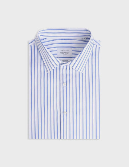 Chemise semi-ajusté rayée bleue