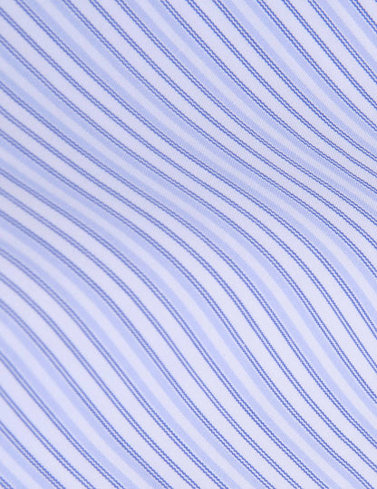 Striped blue semi-fitted shirt