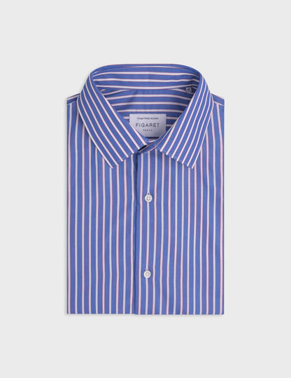 Blue striped semi-fitted shirt