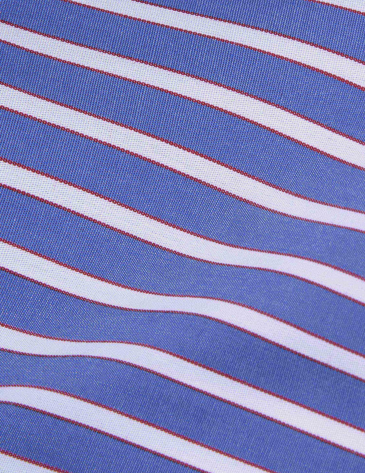 Chemise semi-ajustée rayée bleue - Popeline - Col Figaret#3