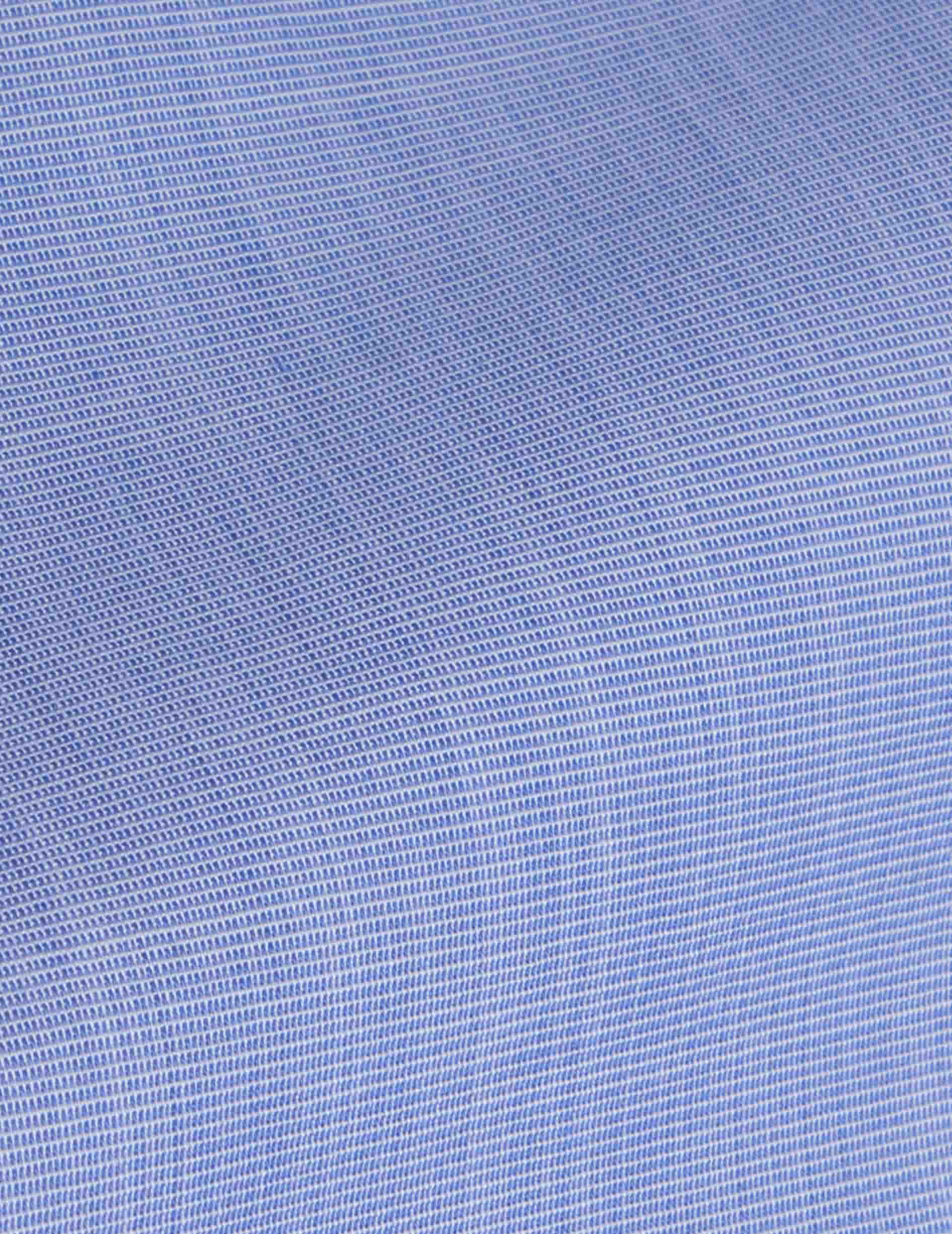 Blue semi-fitted wrinkle-free shirt - Fil-à-fil - Figaret Collar