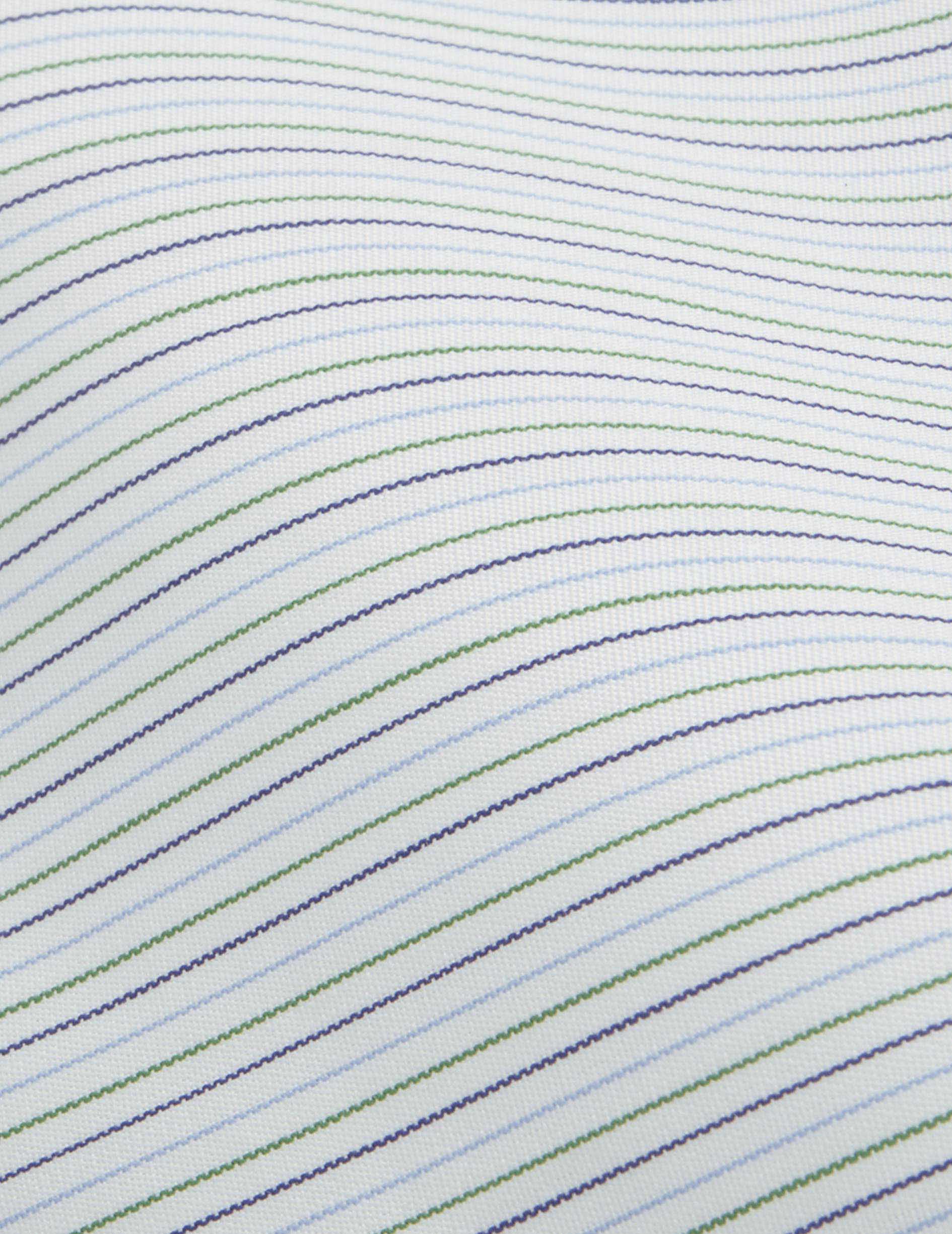 Classic green striped shirt - Poplin - Figaret Collar