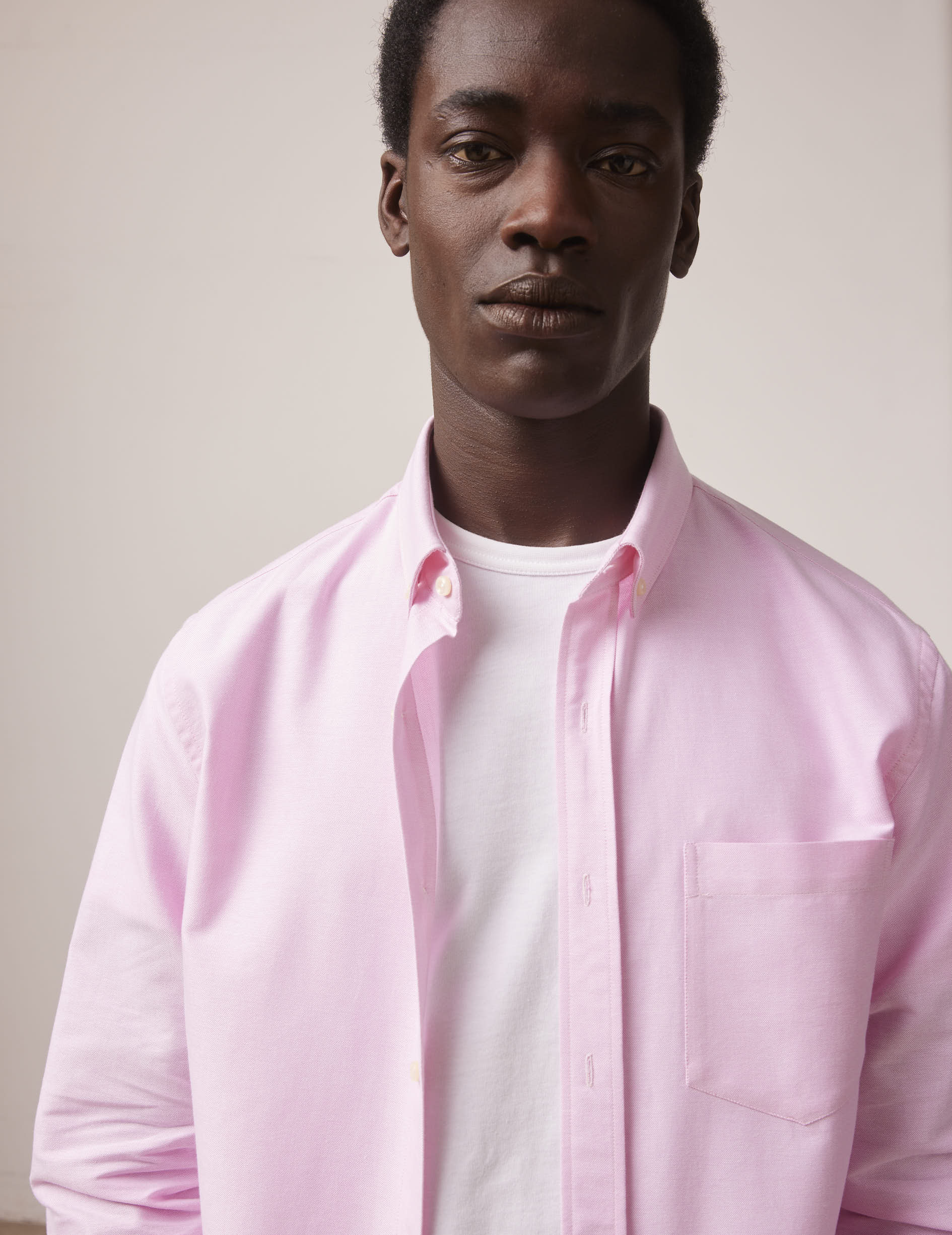 Pink Gabriel shirt - Oxford - Américain Collar