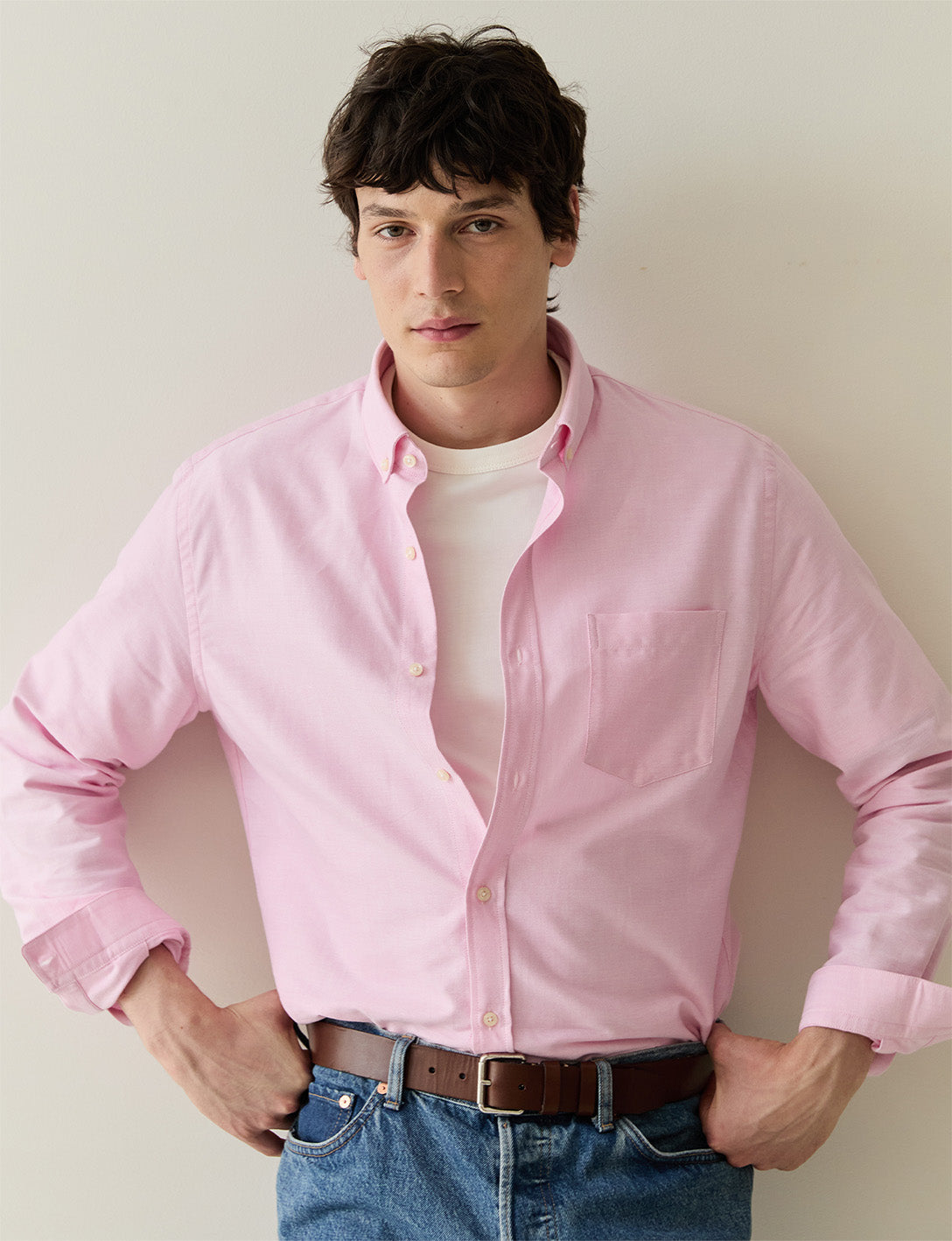 Pink Gabriel shirt - Oxford - American Collar