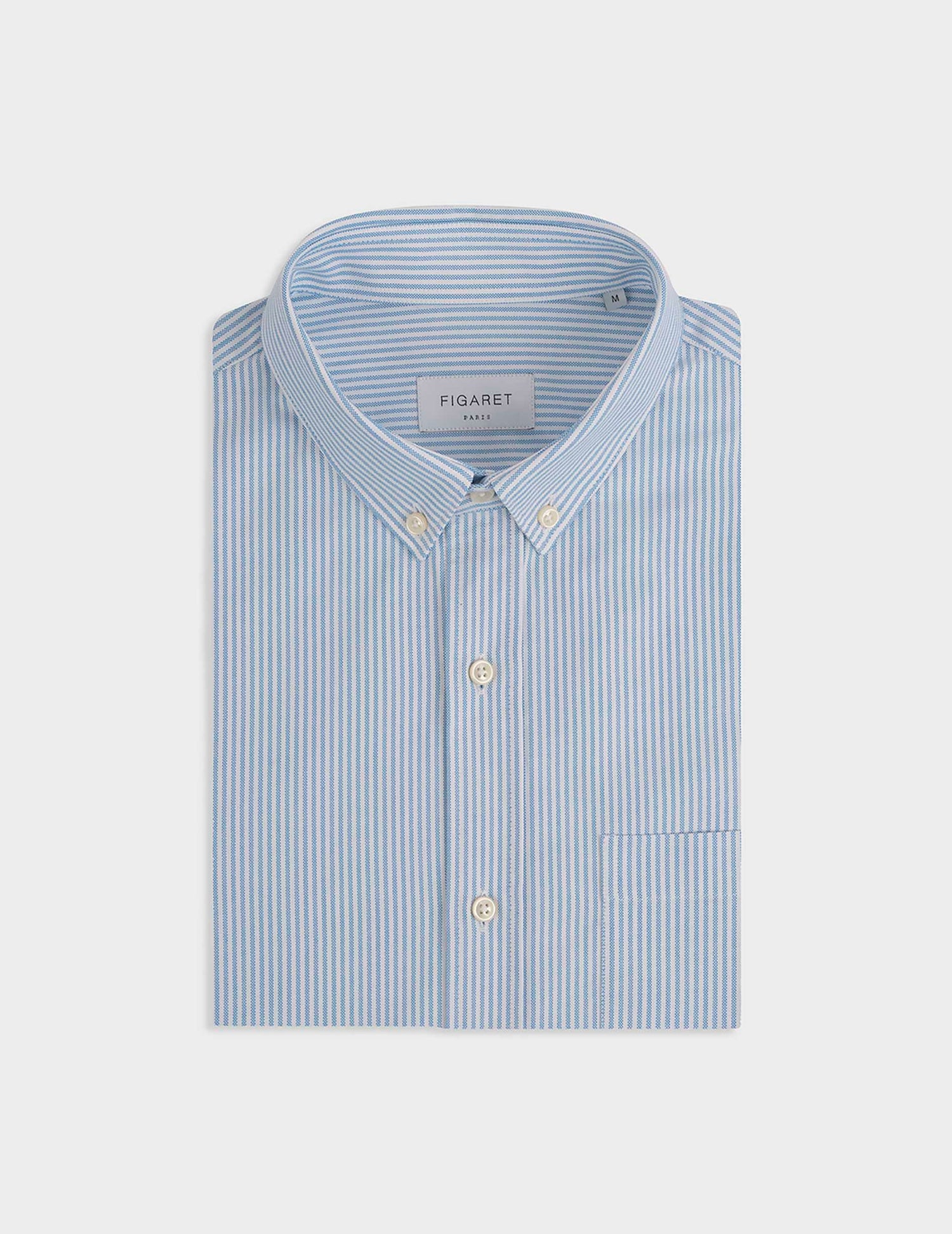 Turquoise striped Gabriel shirt - Oxford - Américain Collar#3