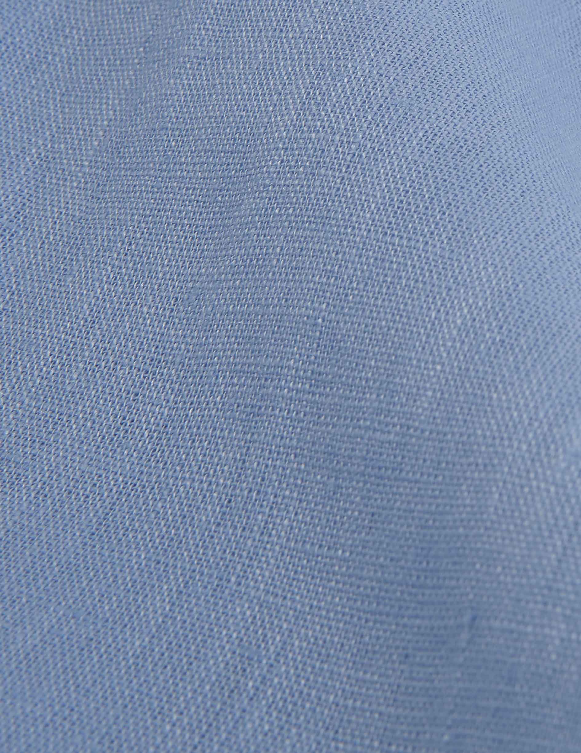 Blue linen Gabriel shirt - Lin - Américain Collar