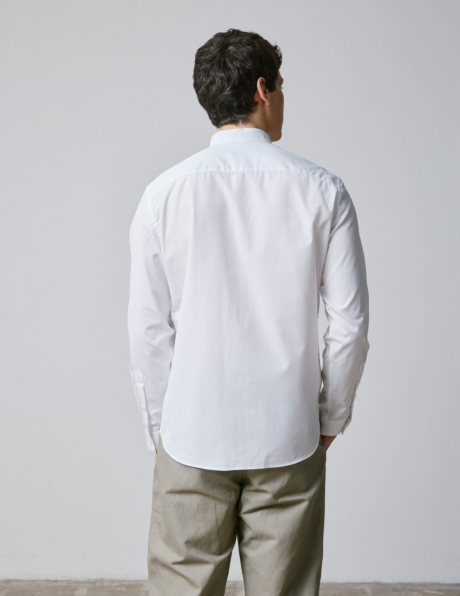 White Herwin shirt - Poplin - Officer Collar#2