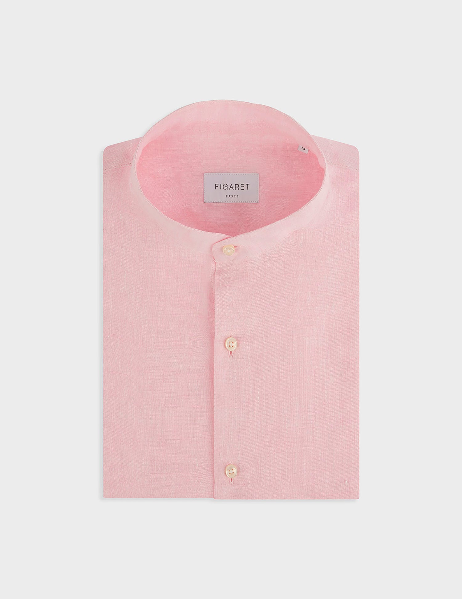 Pink linen Herwin shirt - Lin - Officier Collar#3