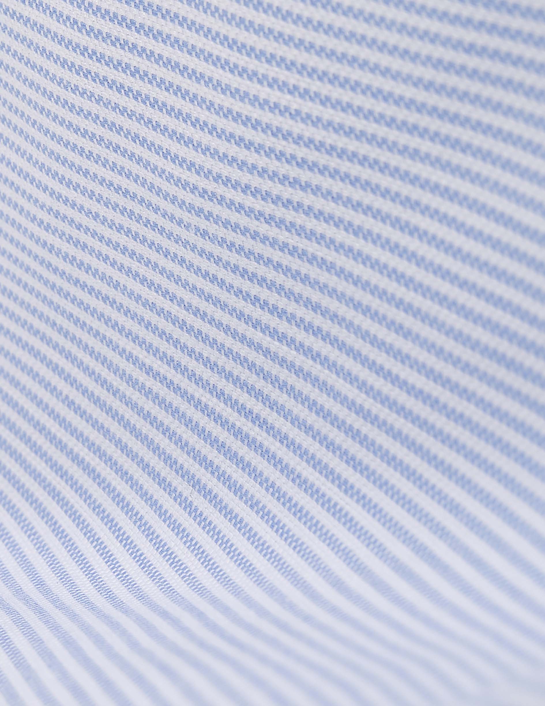 Blue striped Hilario popover shirt - Oxford - Officier Collar