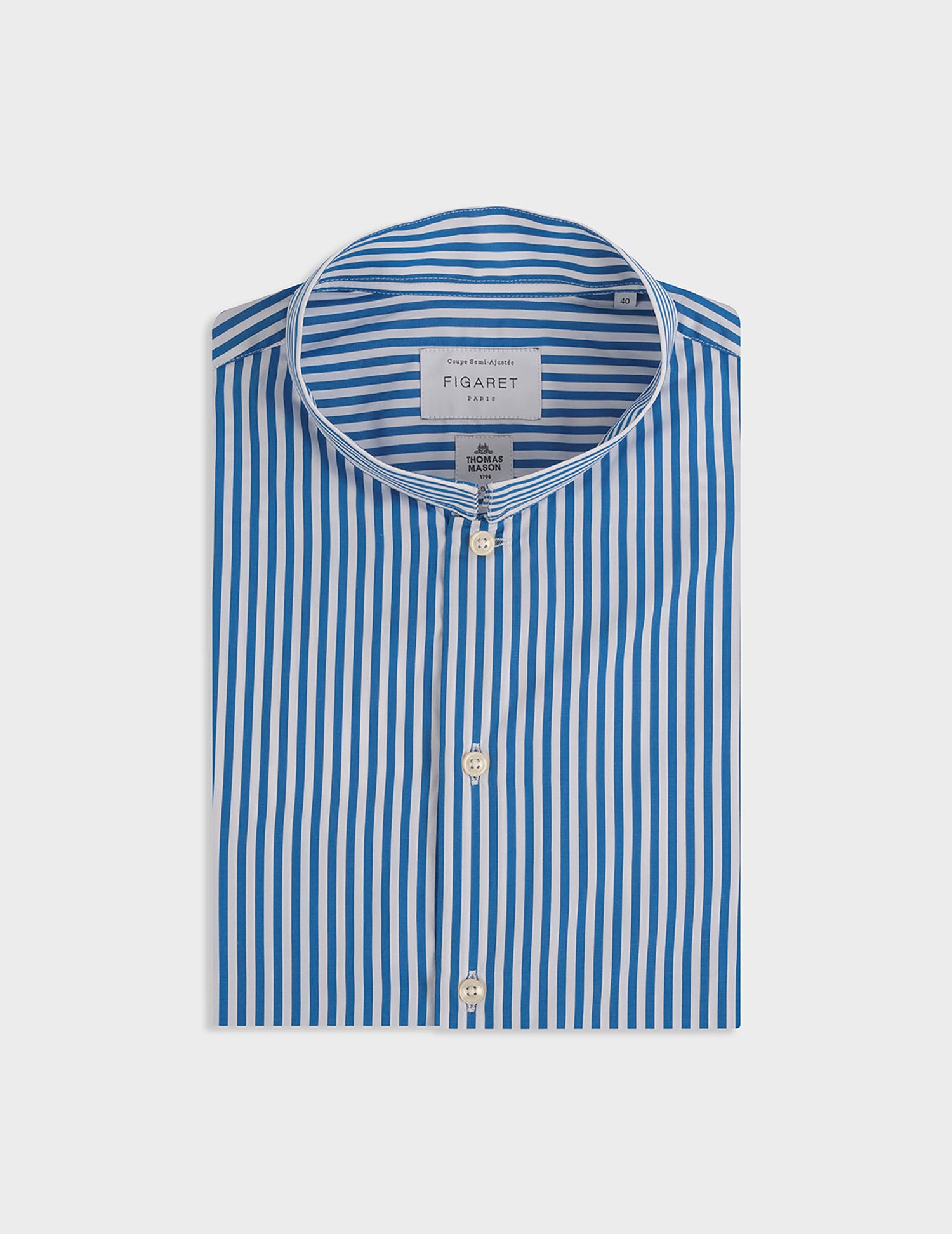 Blue striped semi-fitted shirt