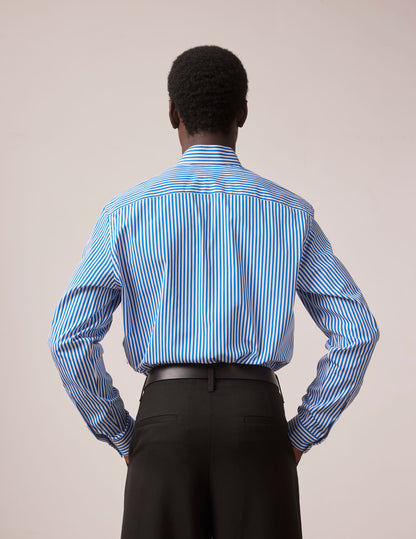 Blue striped semi-fitted shirt