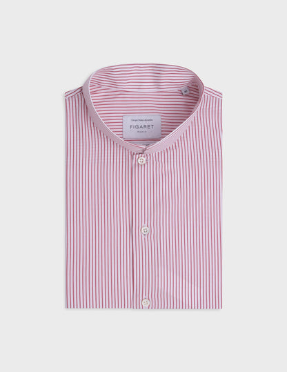 Red striped semi-fitted shirt