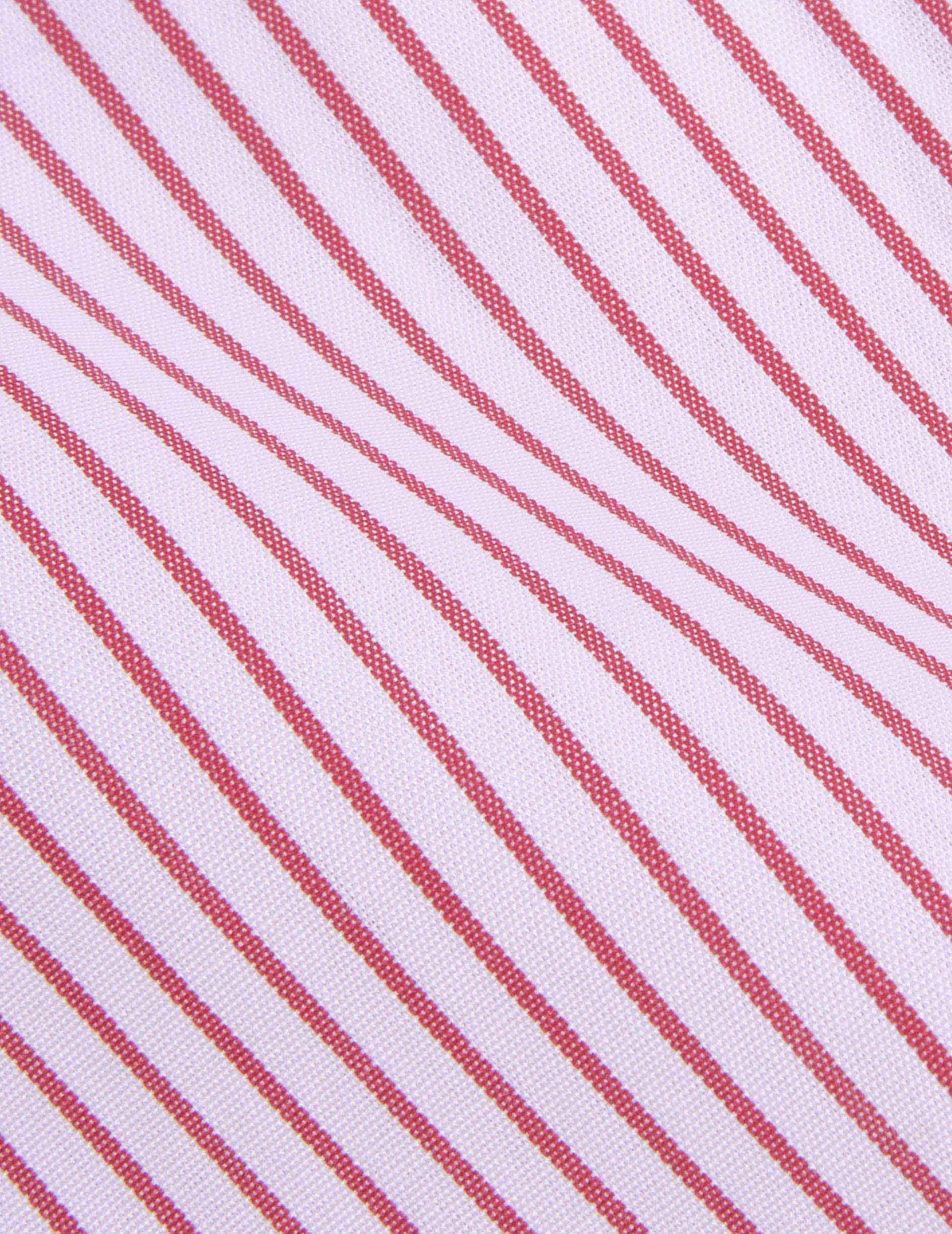 Red striped semi-fitted shirt - Poplin - Reverse Collar#2