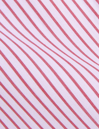 Red striped semi-fitted shirt