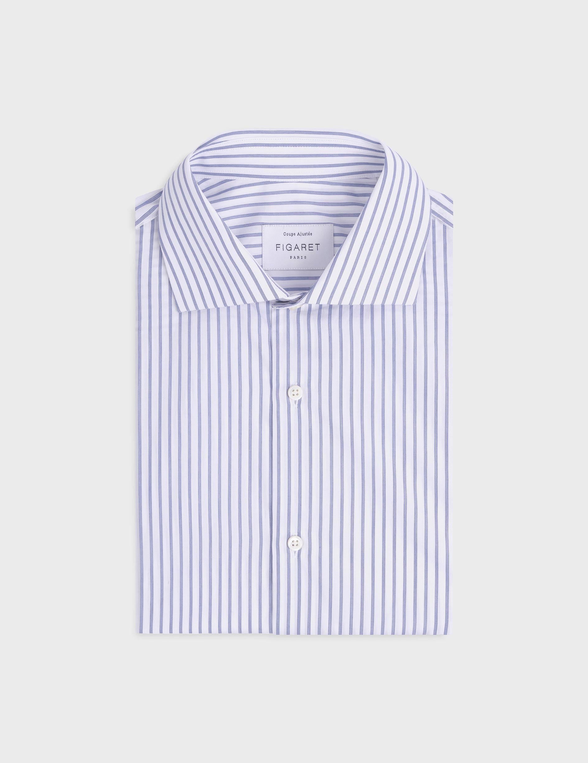 Blue striped fitted shirt