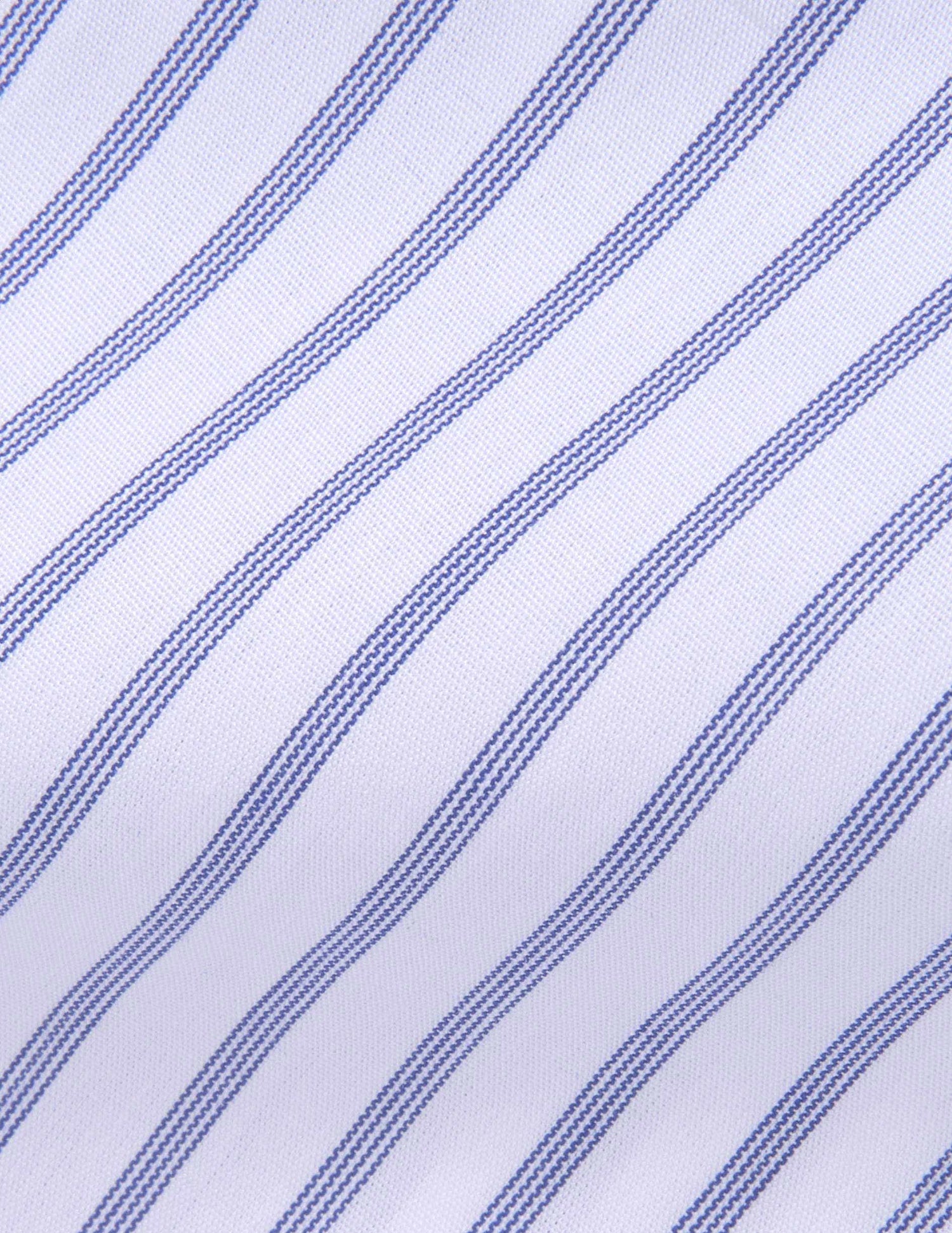 Chemise ajustée rayée bleue - Popeline - Col Italien#2