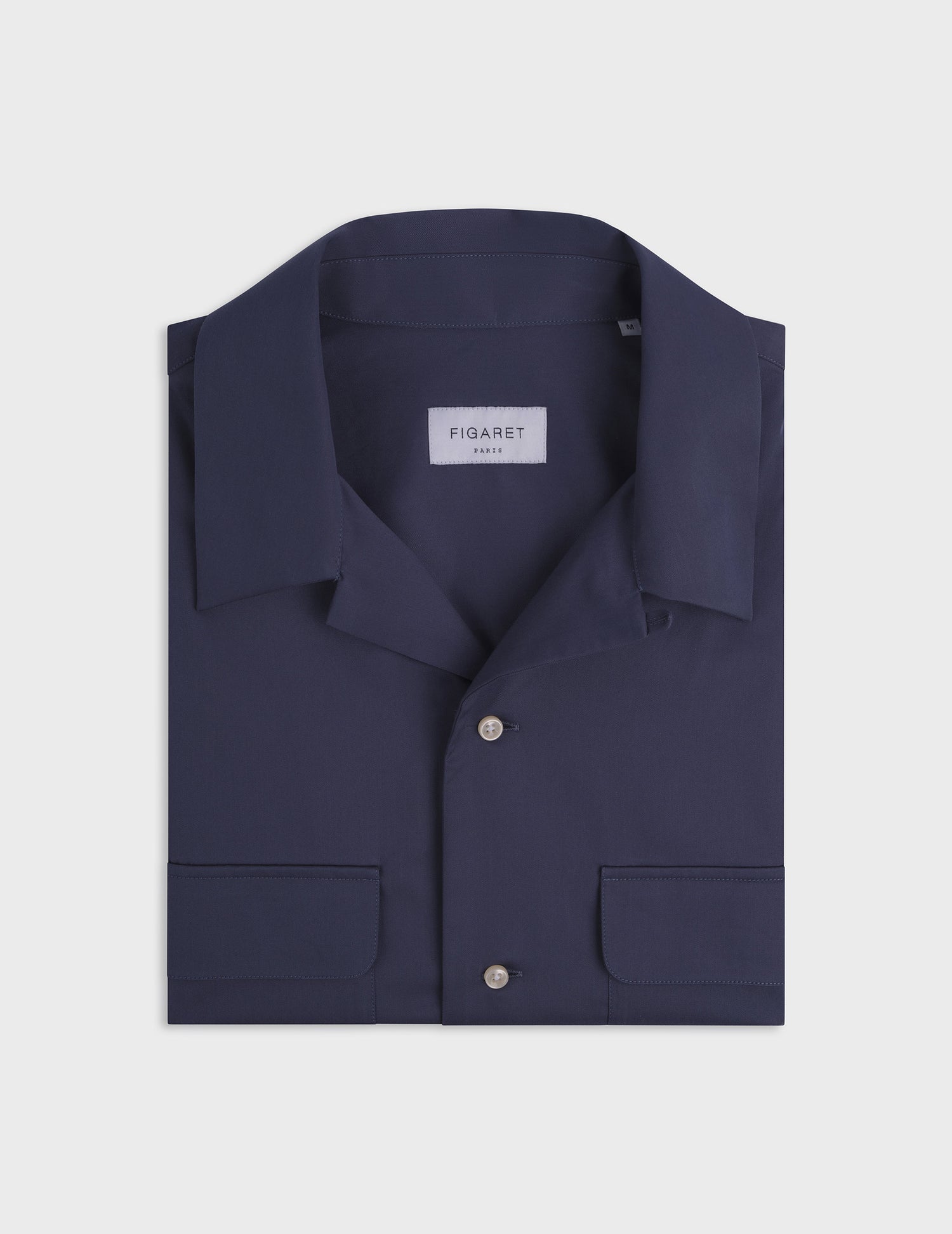 Ivano blue shirt - Twill - Cuban with bridle Collar