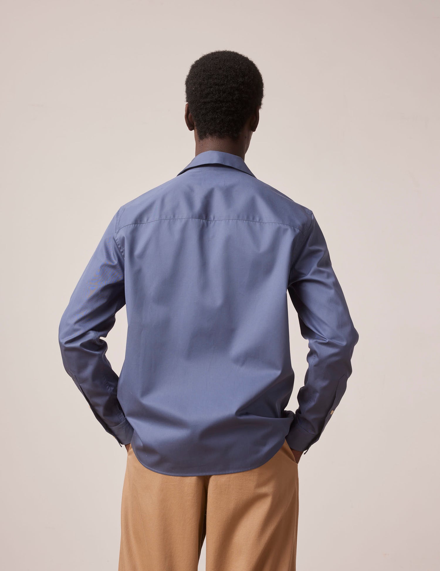 Ivano blue shirt - Twill - Cuban with bridle Collar#3