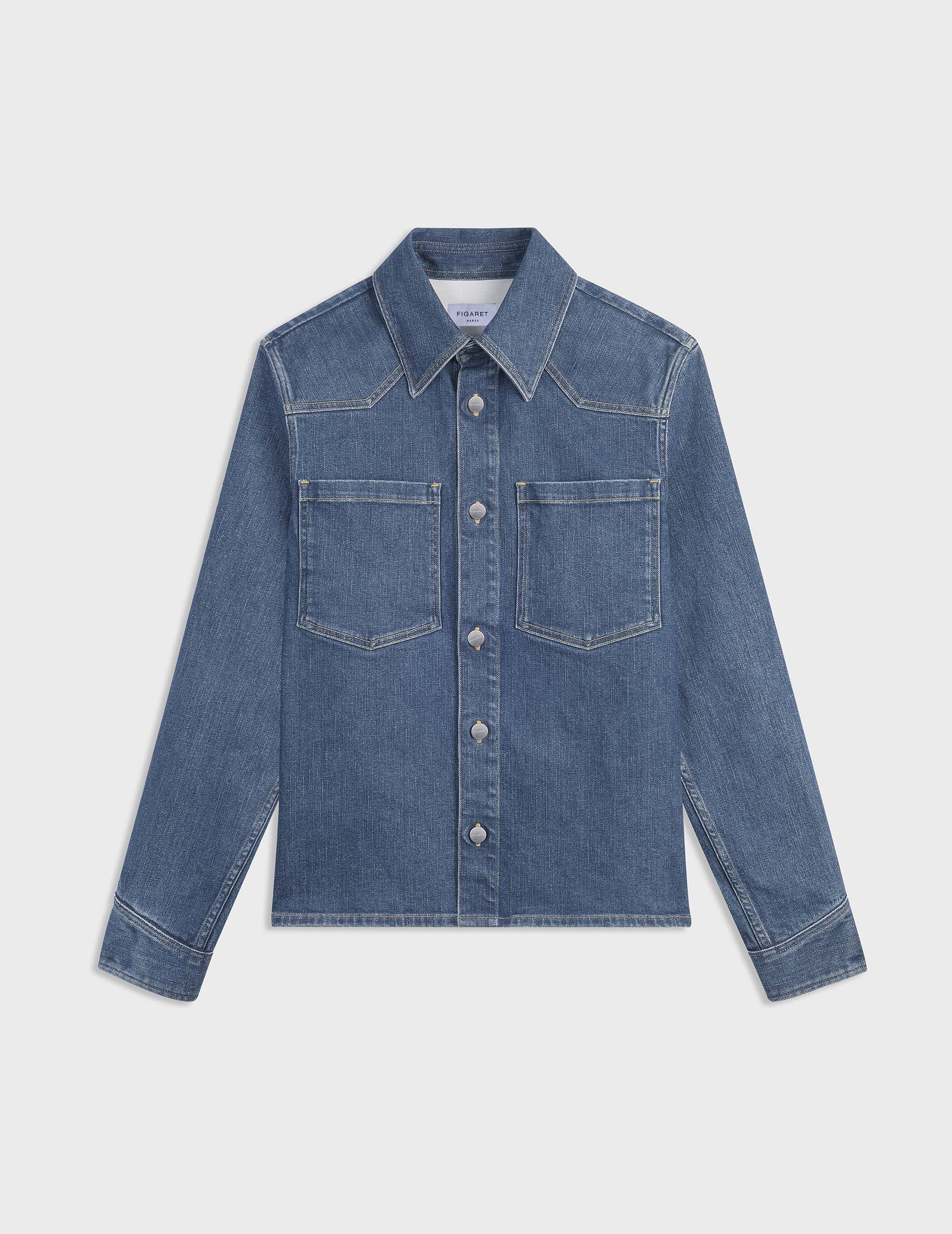 Blue denim Leeron overshirt - Denim - Prodigious Collar