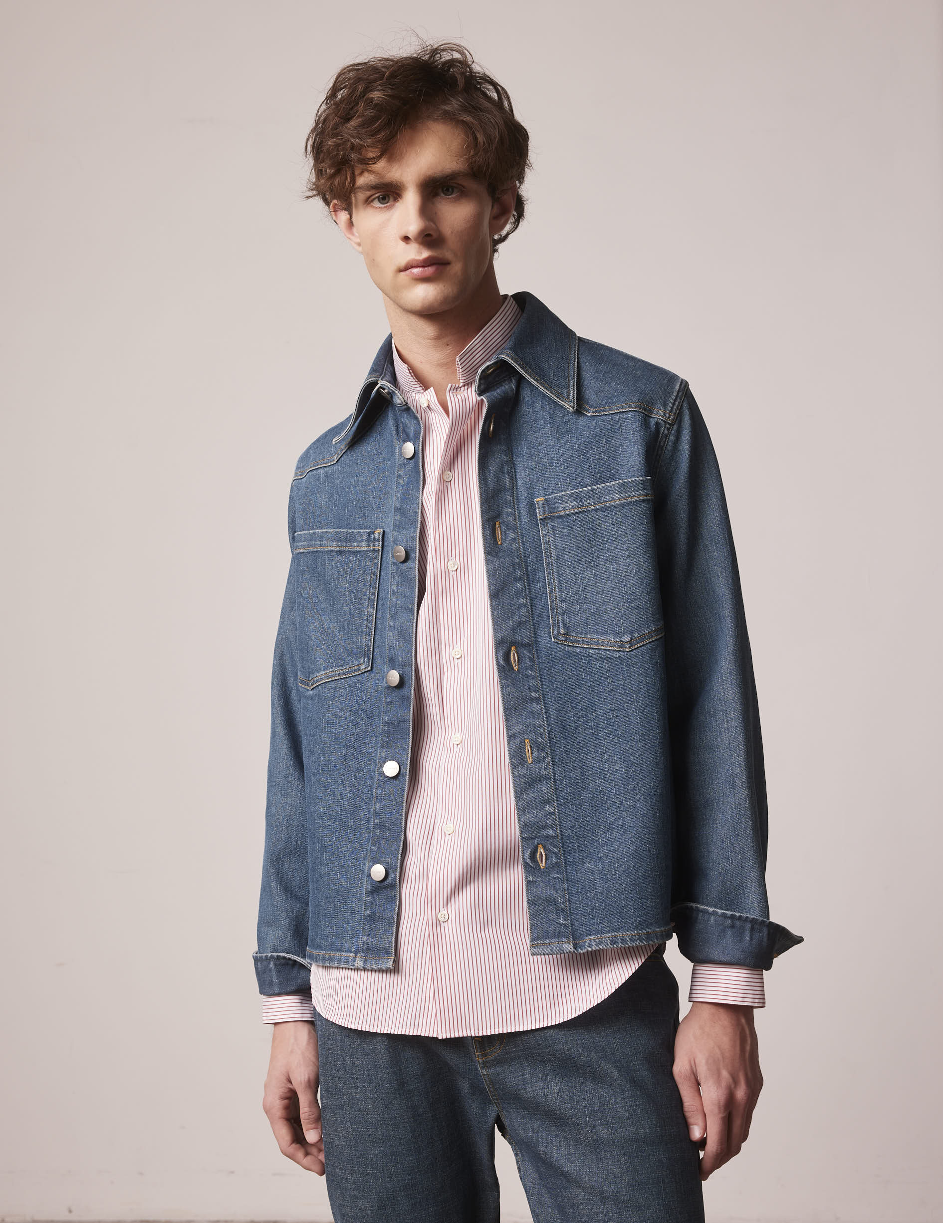 Blue denim Leeron overshirt - Denim - Prodigious Collar