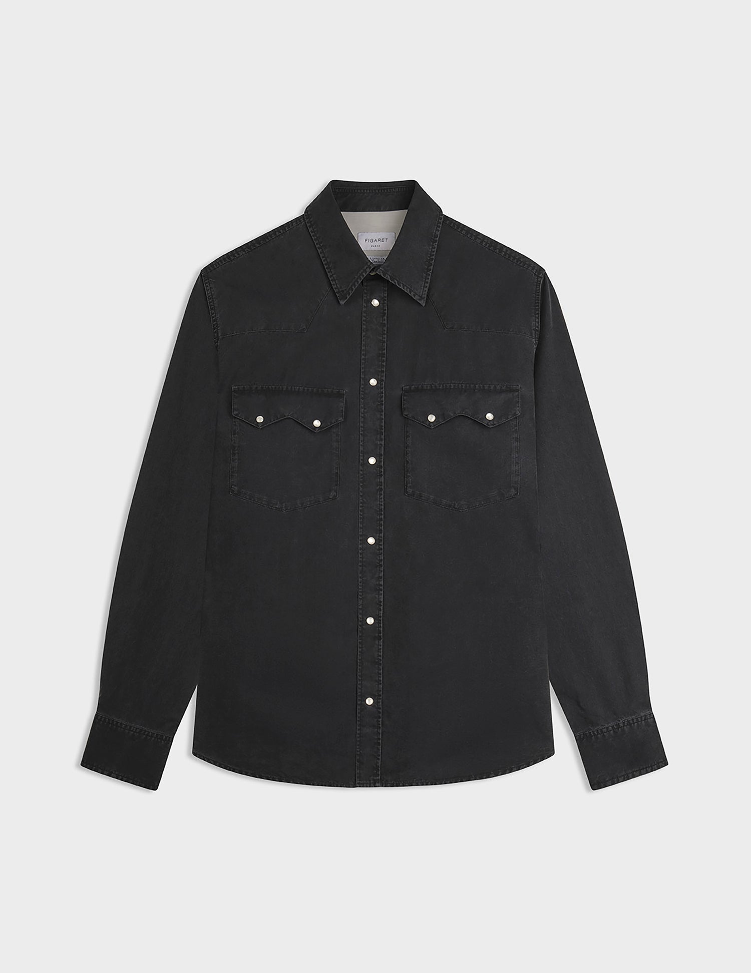 Black denim Lorenzo shirt - Denim - Prodigious Collar#4