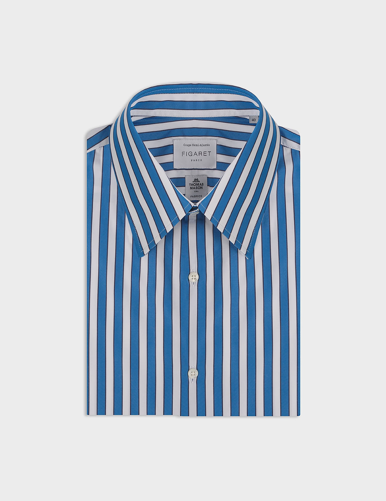 Blue striped semi-fitted shirt