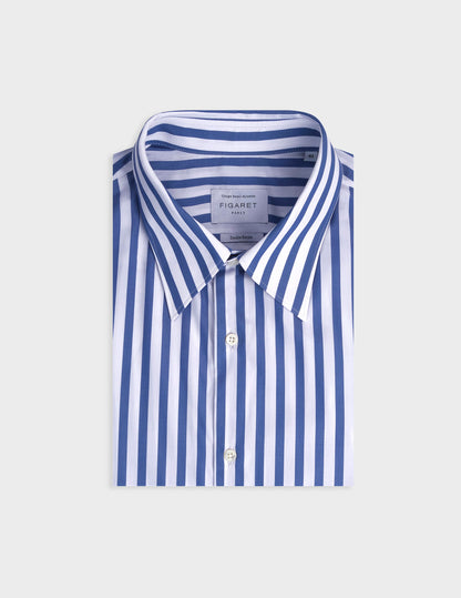 Blue striped semi-fitted shirt