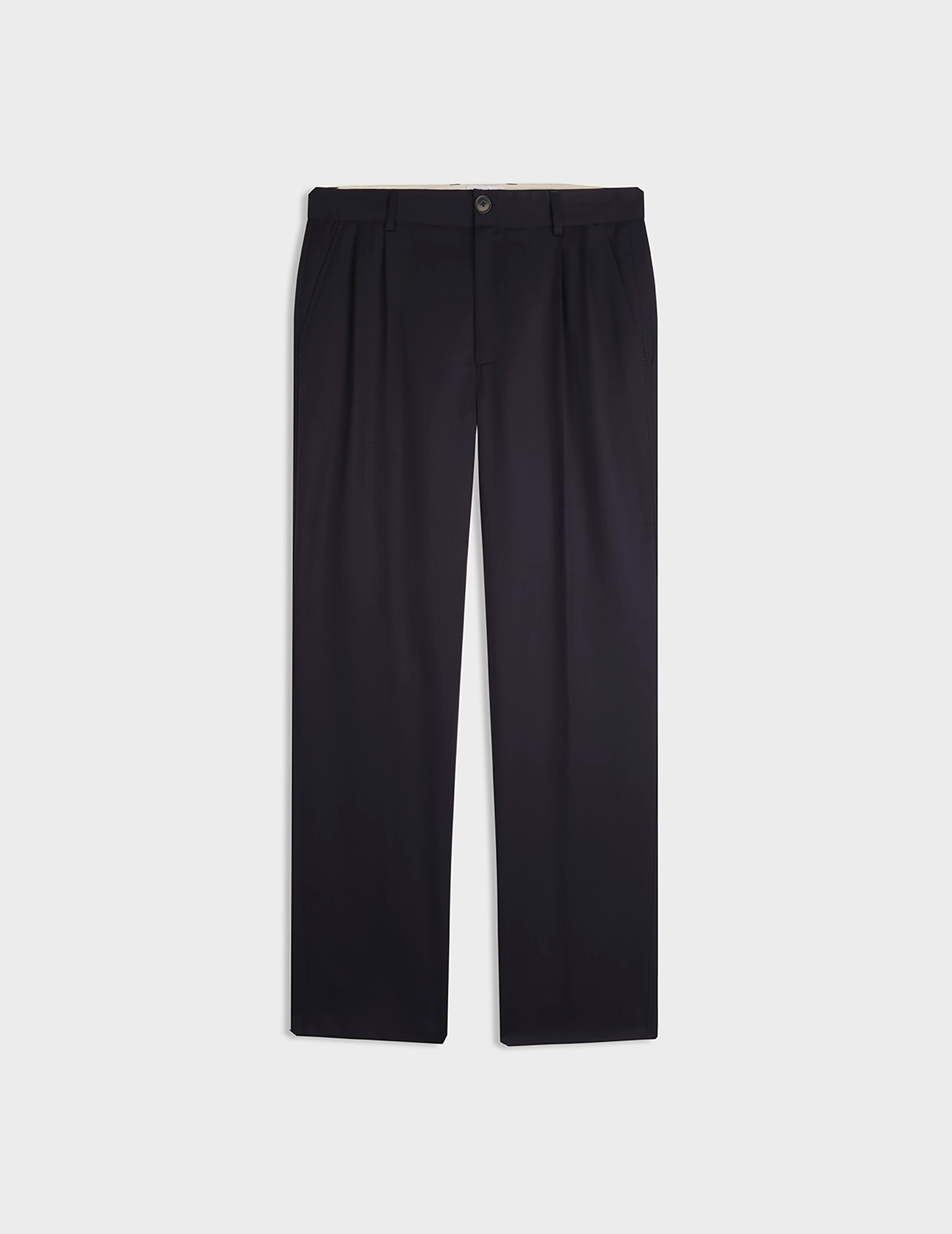 Navy blue wool Driss tailored pants