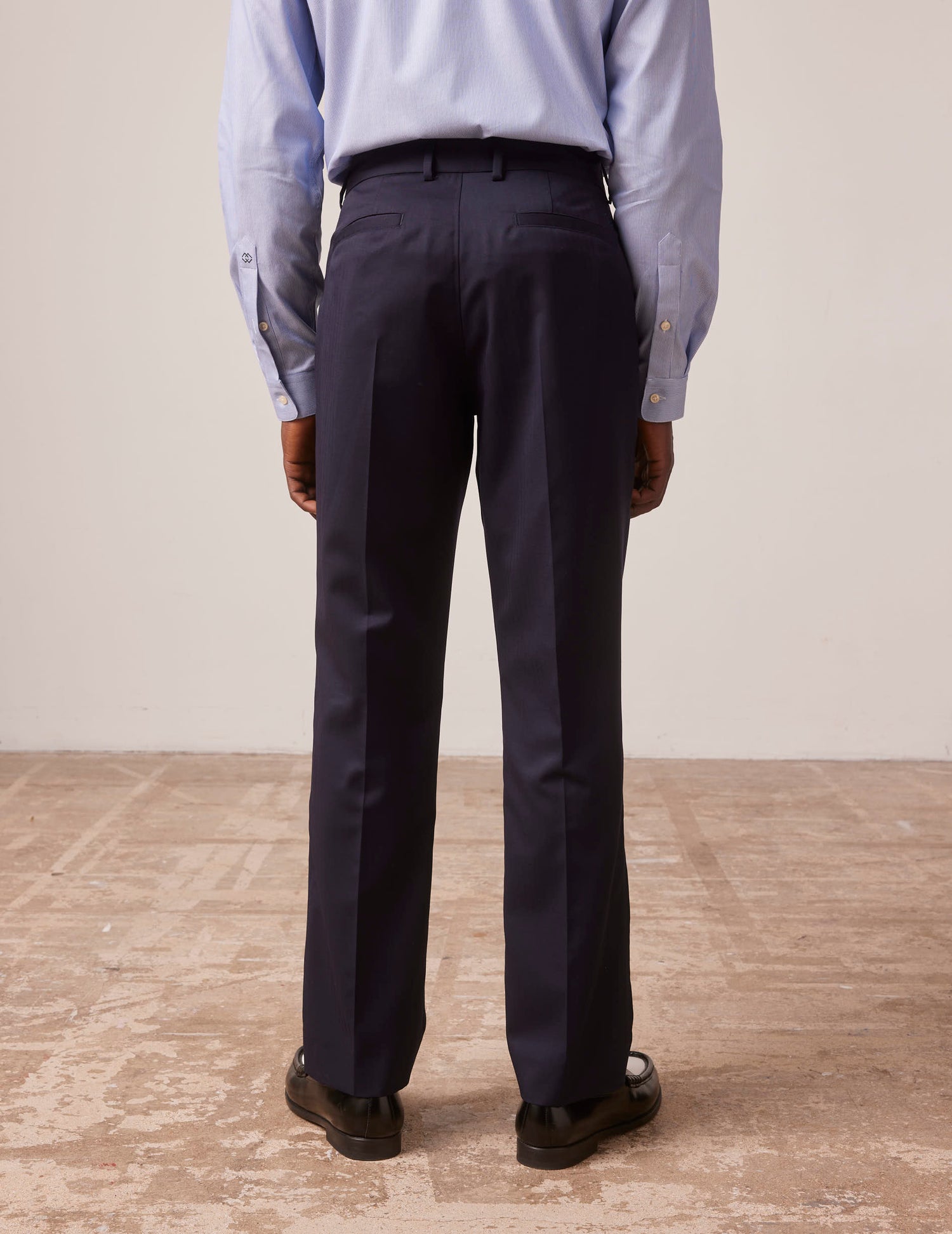 Navy blue wool Driss tailored pants