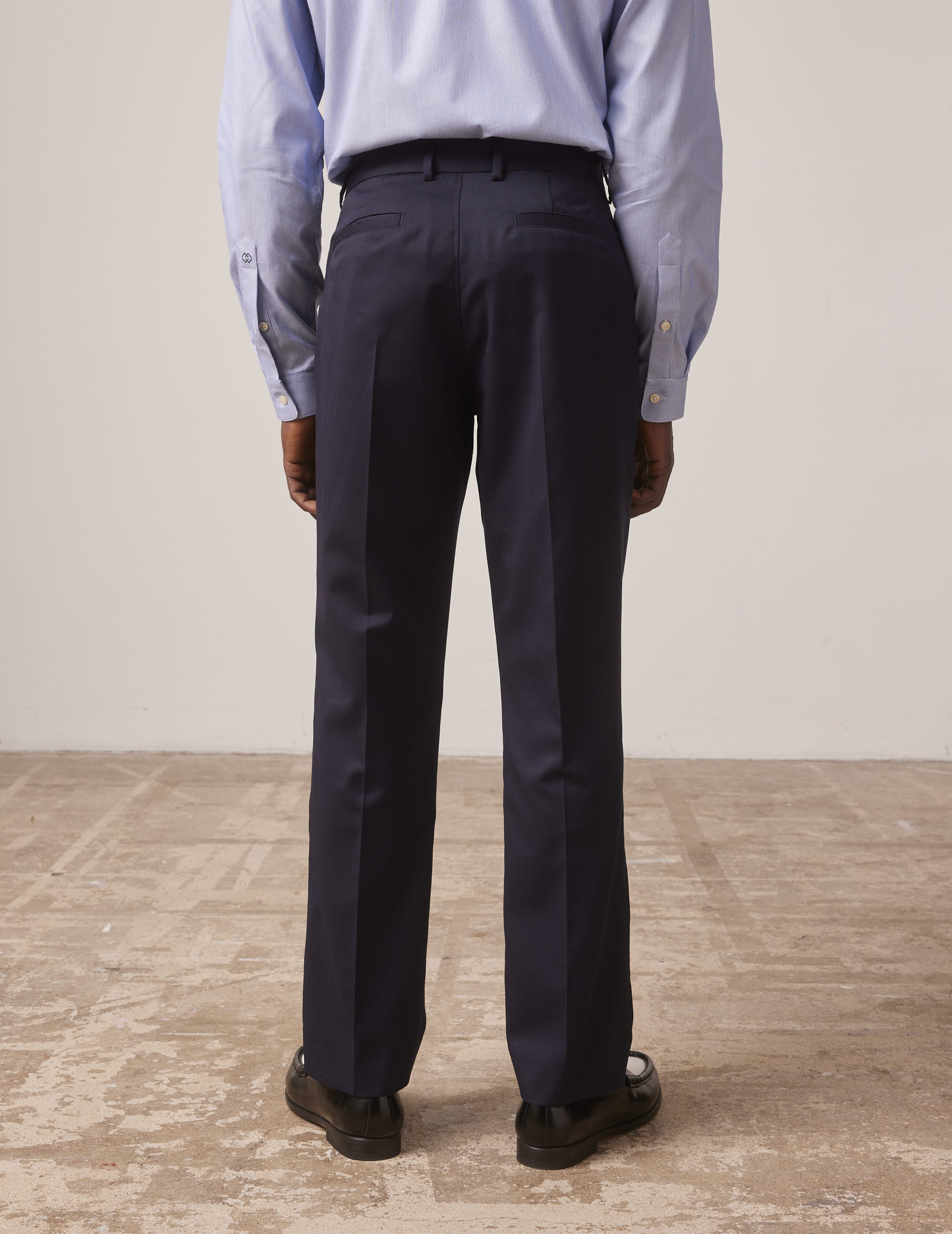 Navy blue wool Driss tailored pants