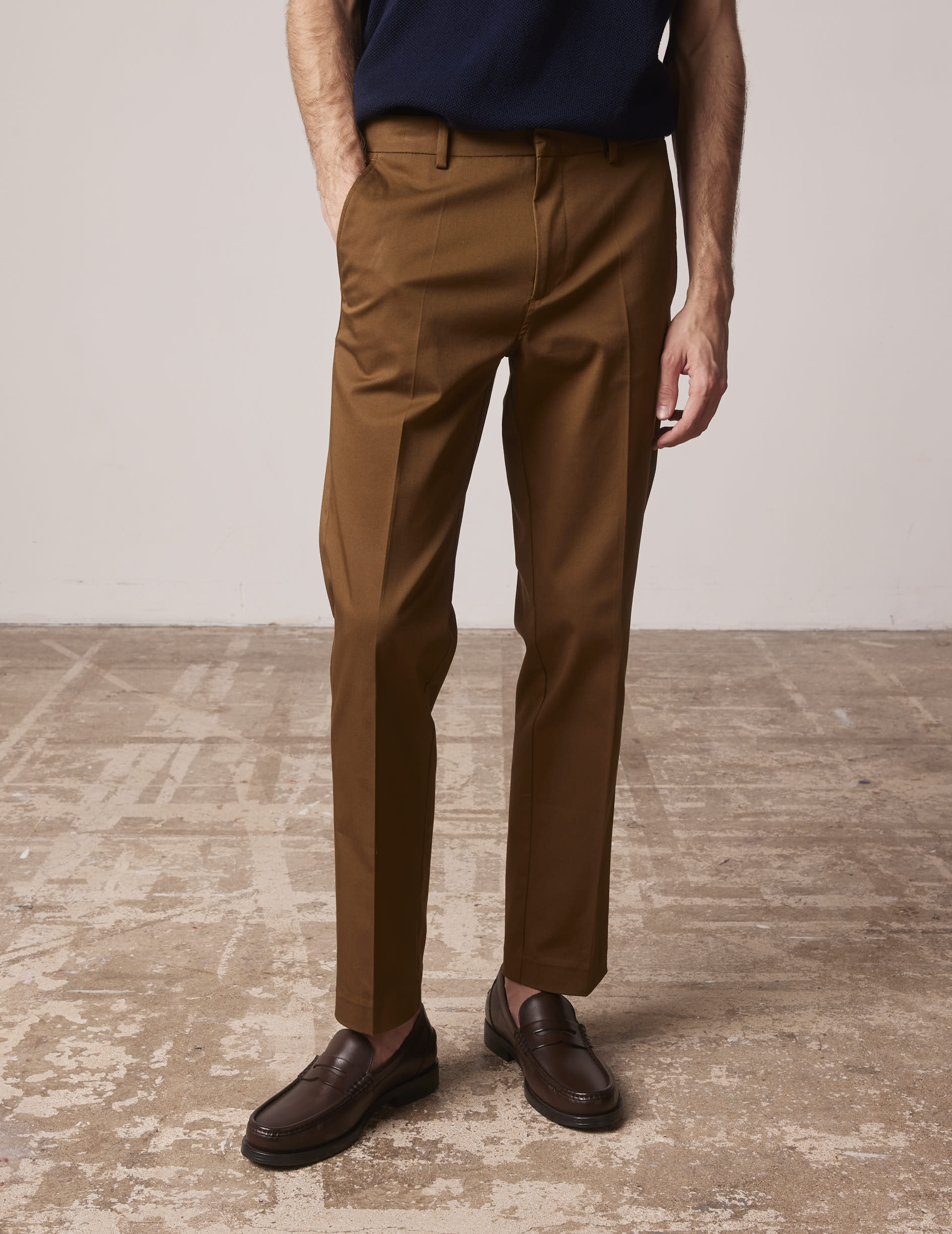 Brown twill Geofrey chinos
