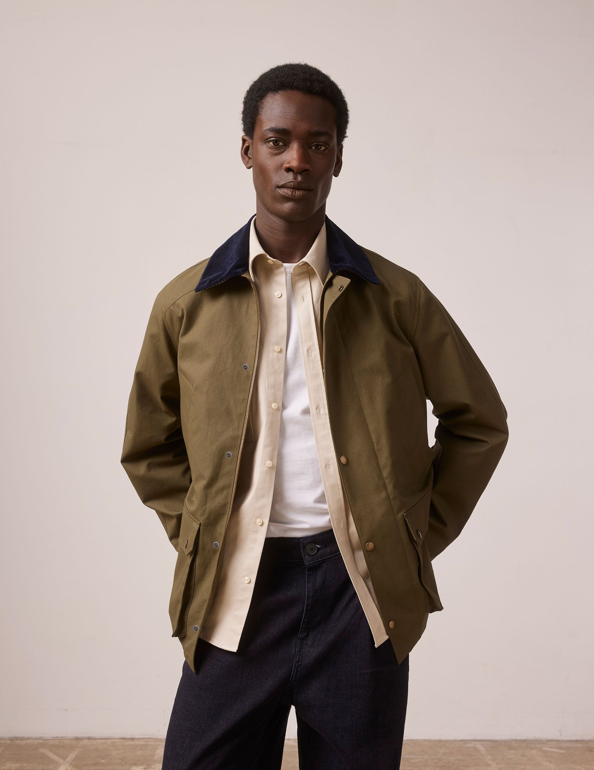 Khaki Lancelot parka in cotton canvas