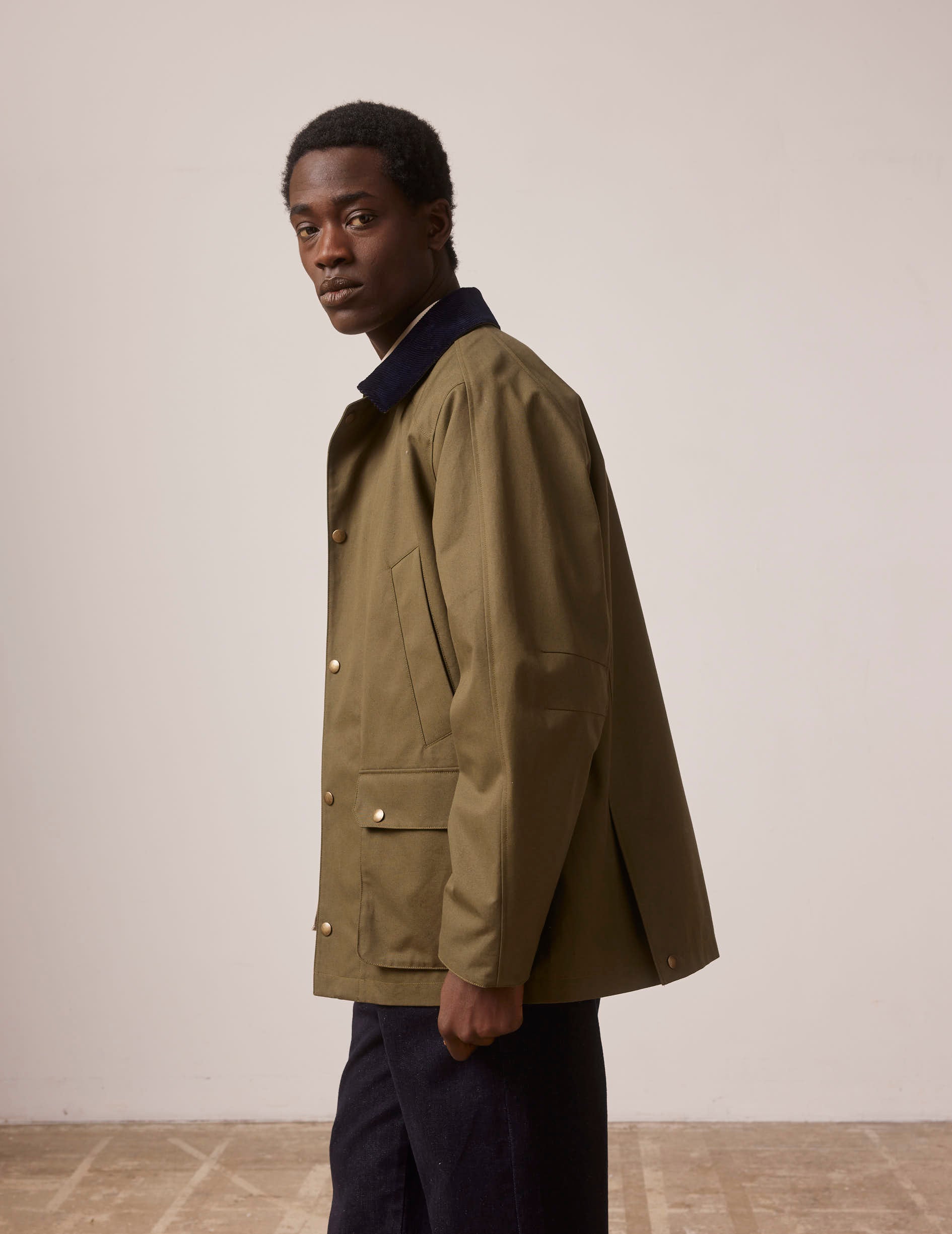 Khaki Lancelot parka in cotton canvas