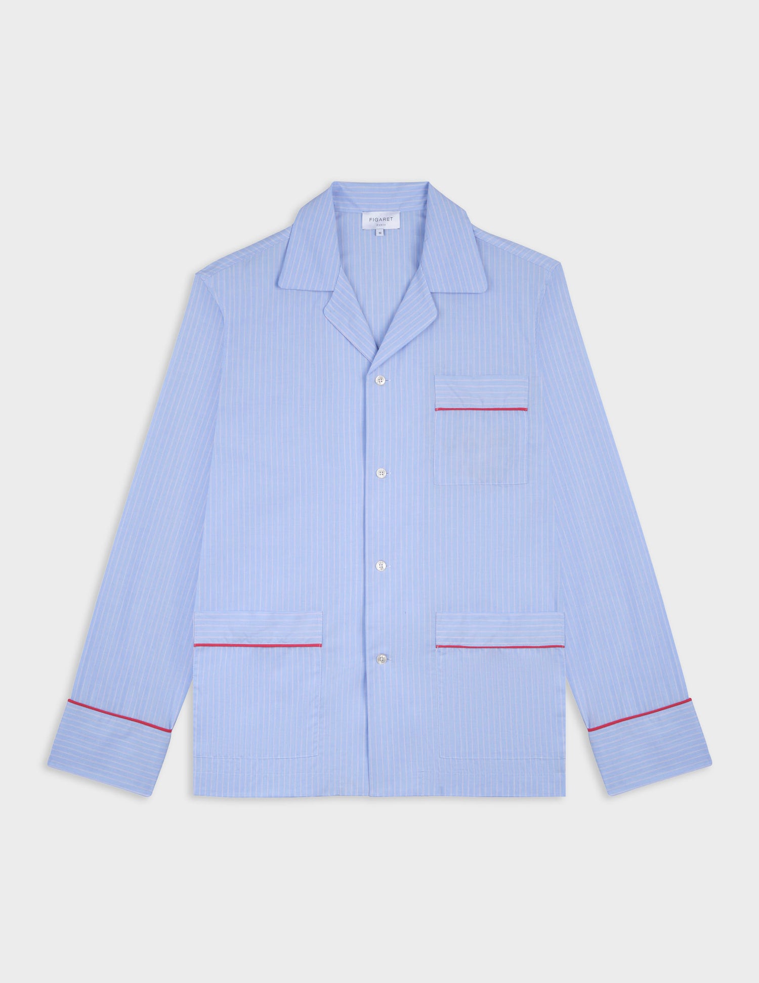 Louis pajamas in red striped poplin - Poplin#2