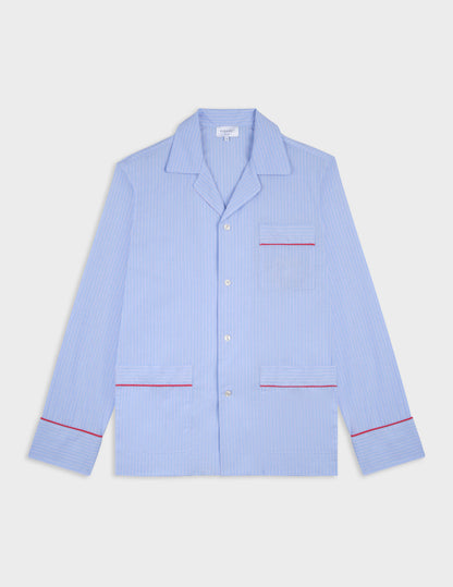 Louis pajamas in red striped poplin