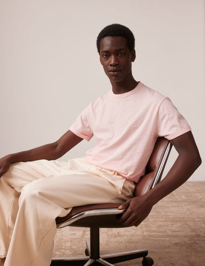 Pink cotton and linen Benny t-shirt