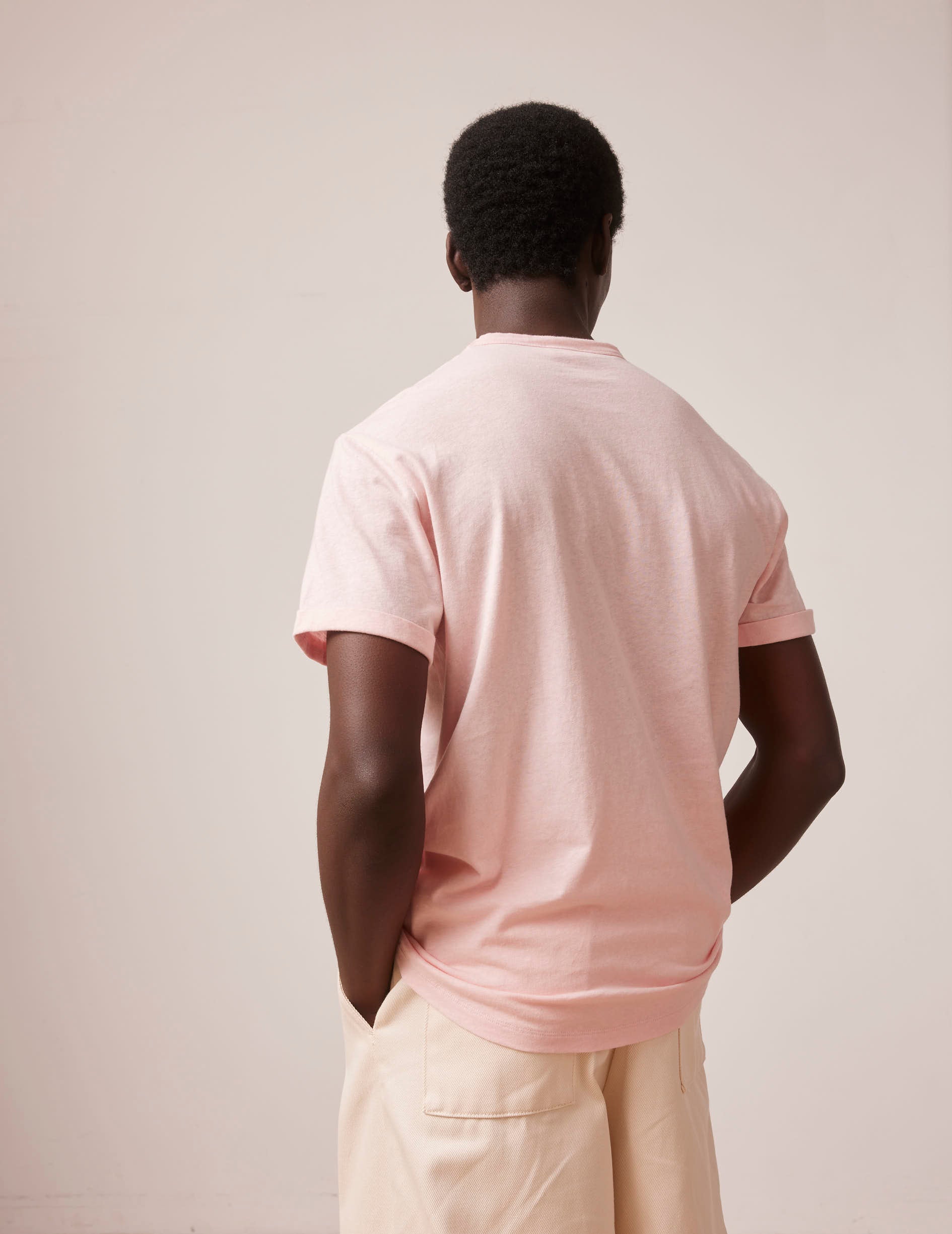 Pink cotton and linen Benny t-shirt