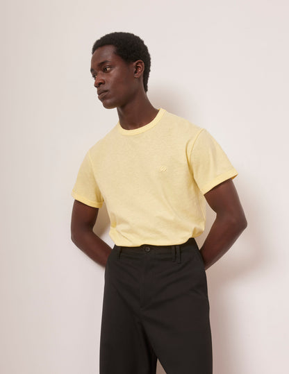 Yellow cotton and linen Benny t-shirt