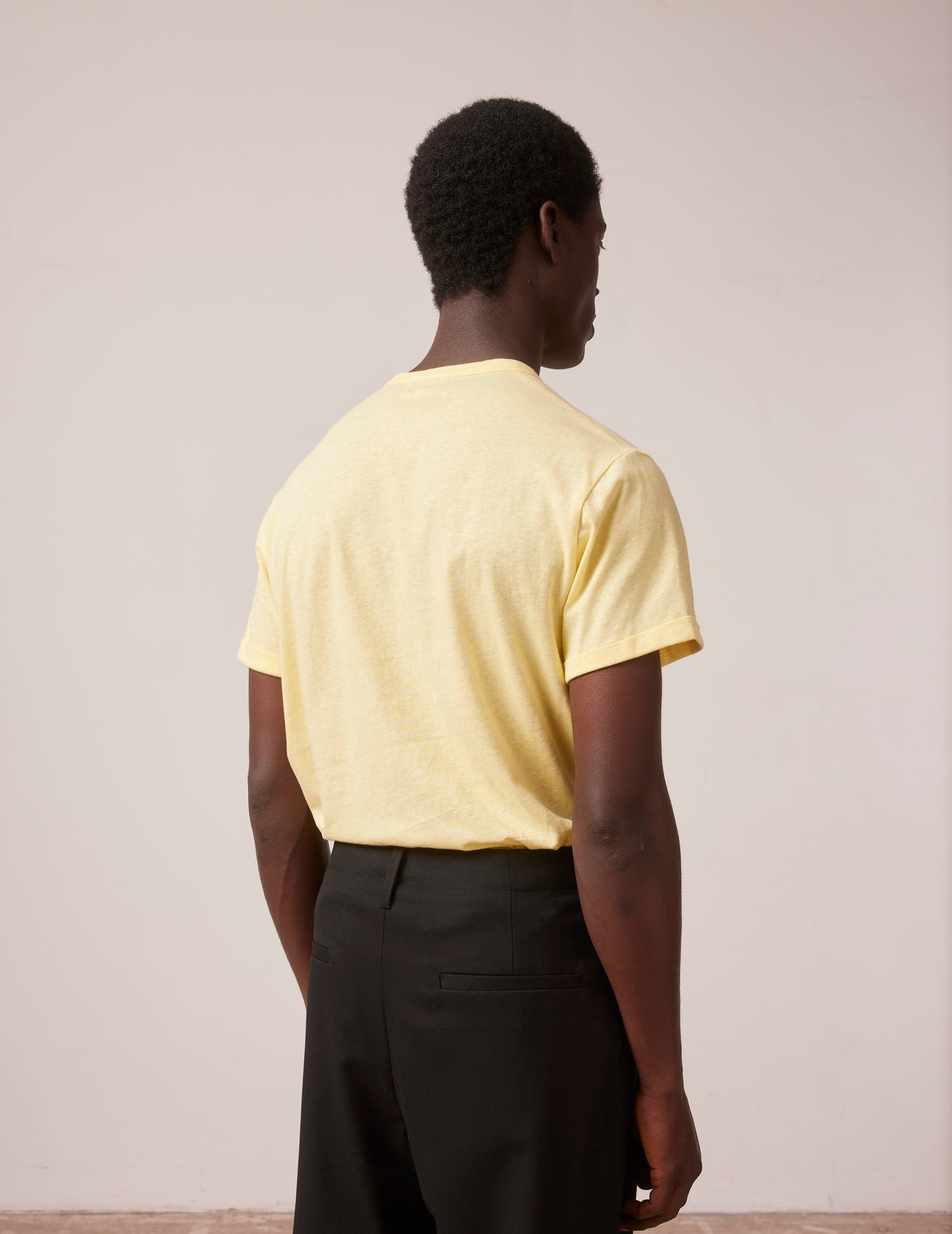 Yellow cotton and linen Benny t-shirt