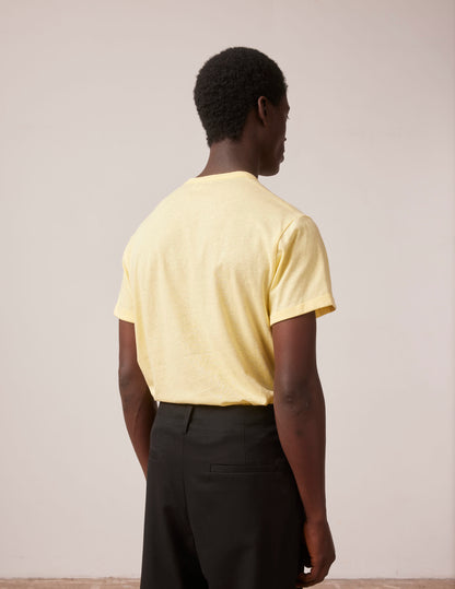 Yellow cotton and linen Benny t-shirt